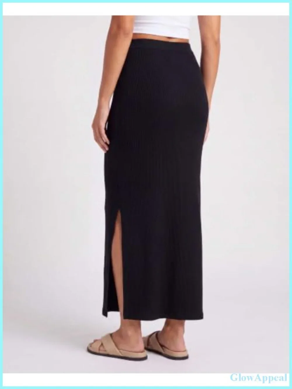 3 Pack Women's Ribbed Maxi Skirts High Waisted Side Slit Pencil Work Casual